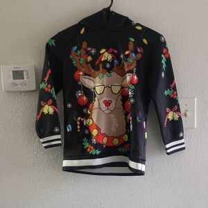 Holiday Reindeer Kids Hoodie - Black
